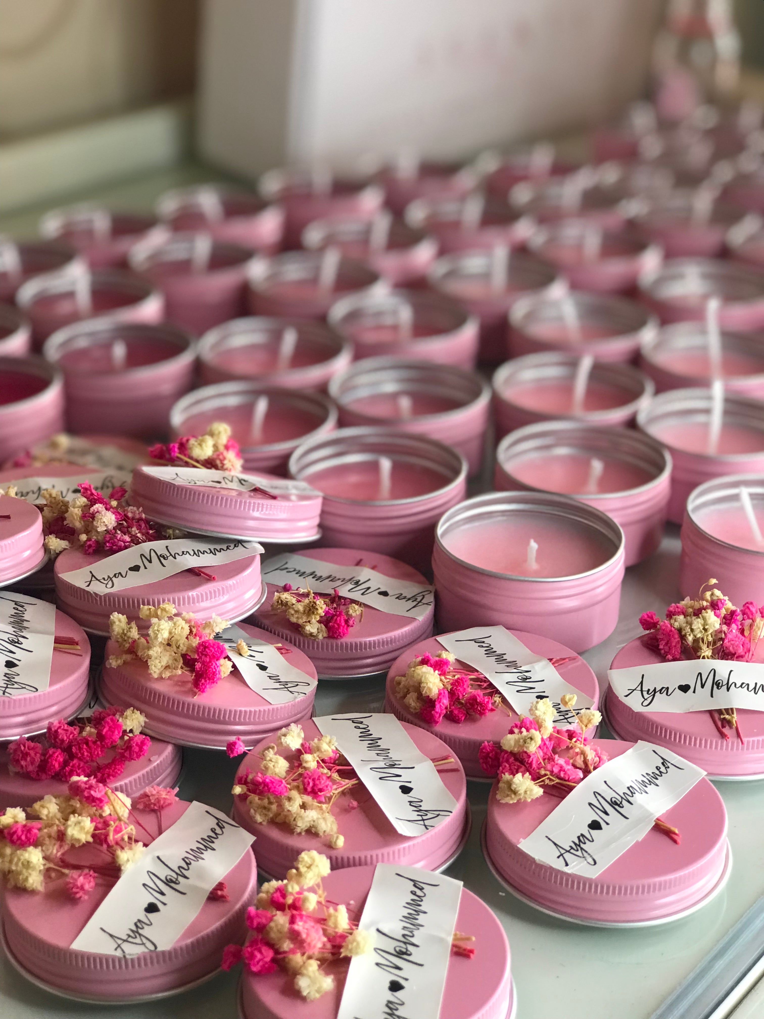 floral metal candles